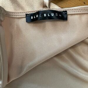 BLUE BLUSH (Boutique) Gold Mini Dress with Adjustable Straps